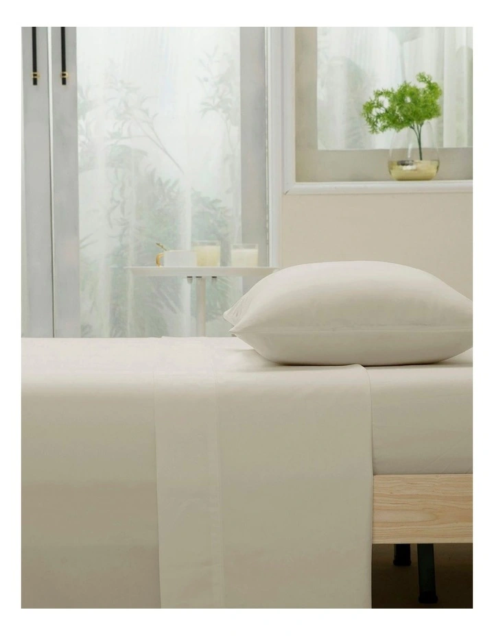 1500TC Cotton Rich Sateen Sheet Set in Oat image 5