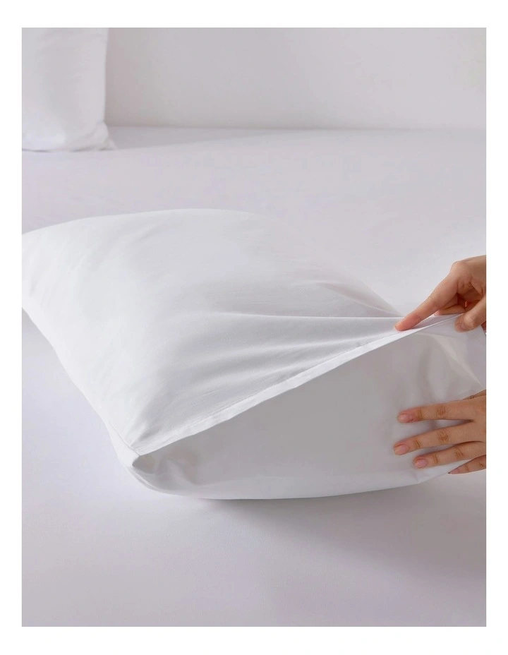 1500TC Cotton Rich Sateen Quilt Cover Set in White image 4