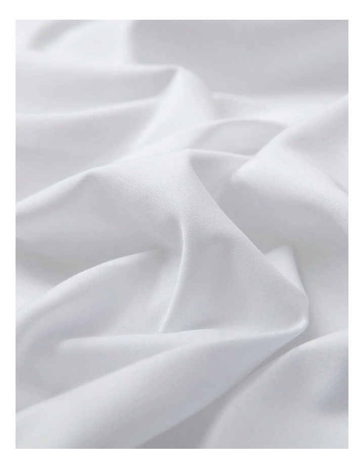 1500TC Cotton Rich Sateen Quilt Cover Set in White image 5