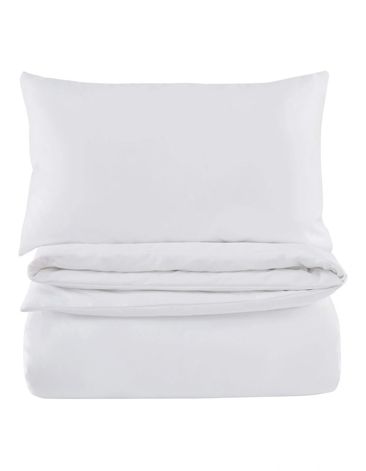 1500TC Cotton Rich Sateen Quilt Cover Set in White image 6