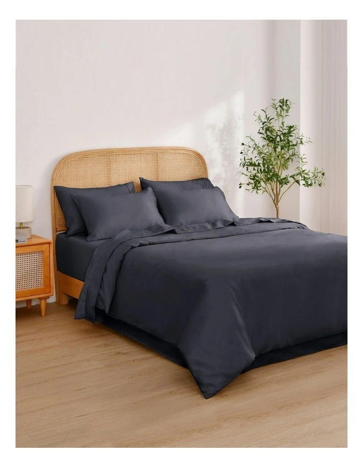 1500TC Cotton Rich Sateen Quilt Cover Set in Charcoal image 2