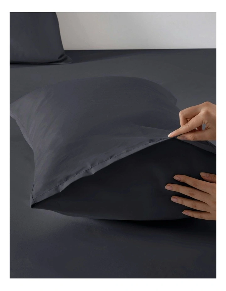 1500TC Cotton Rich Sateen Quilt Cover Set in Charcoal image 4