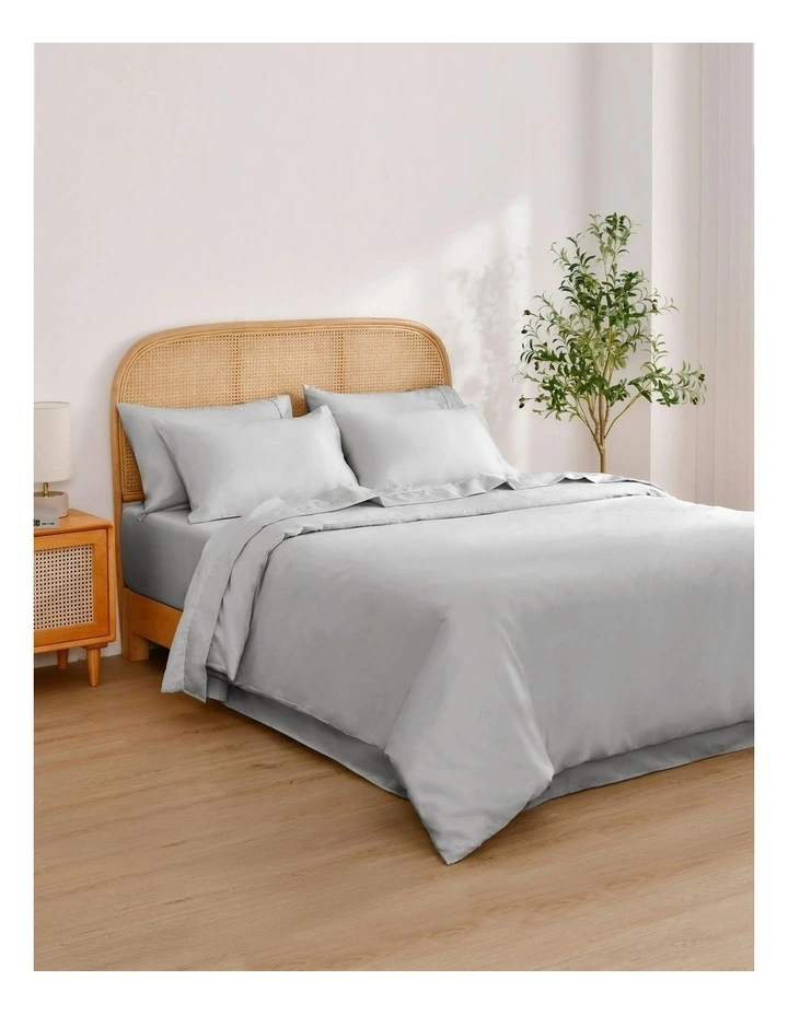 1500TC Cotton Rich Sateen Quilt Cover Set in Dove Grey image 2