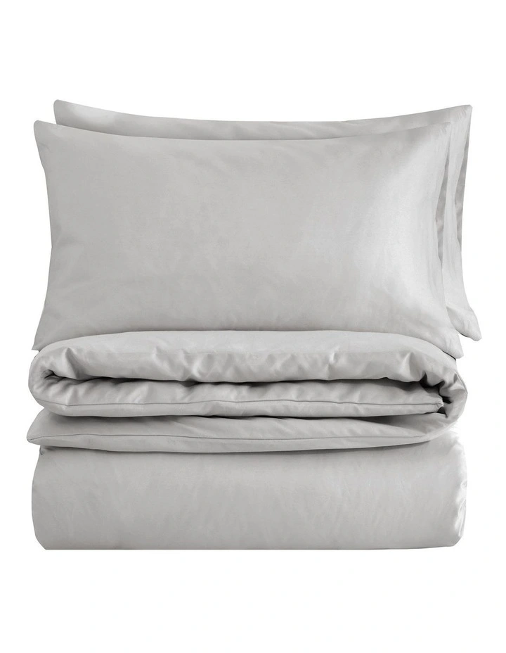 1500TC Cotton Rich Sateen Quilt Cover Set in Dove Grey image 7