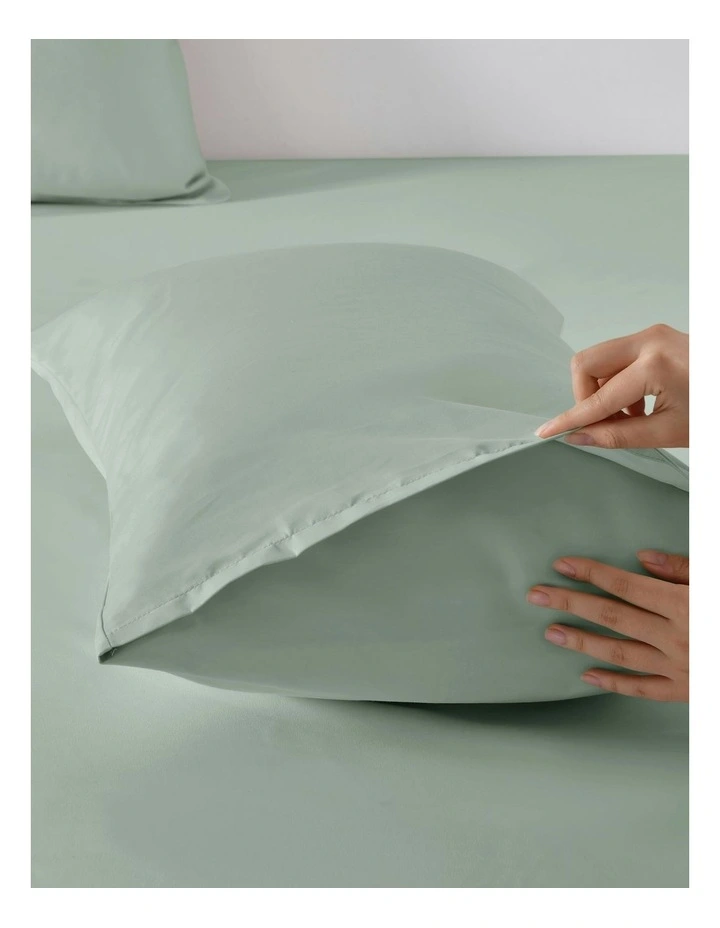 1500TC Cotton Rich Sateen Quilt Cover Set in Sage image 4