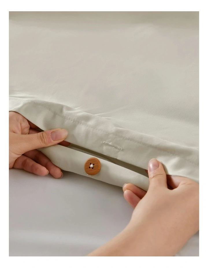 1500TC Cotton Rich Sateen Quilt Cover Set in Oat image 5