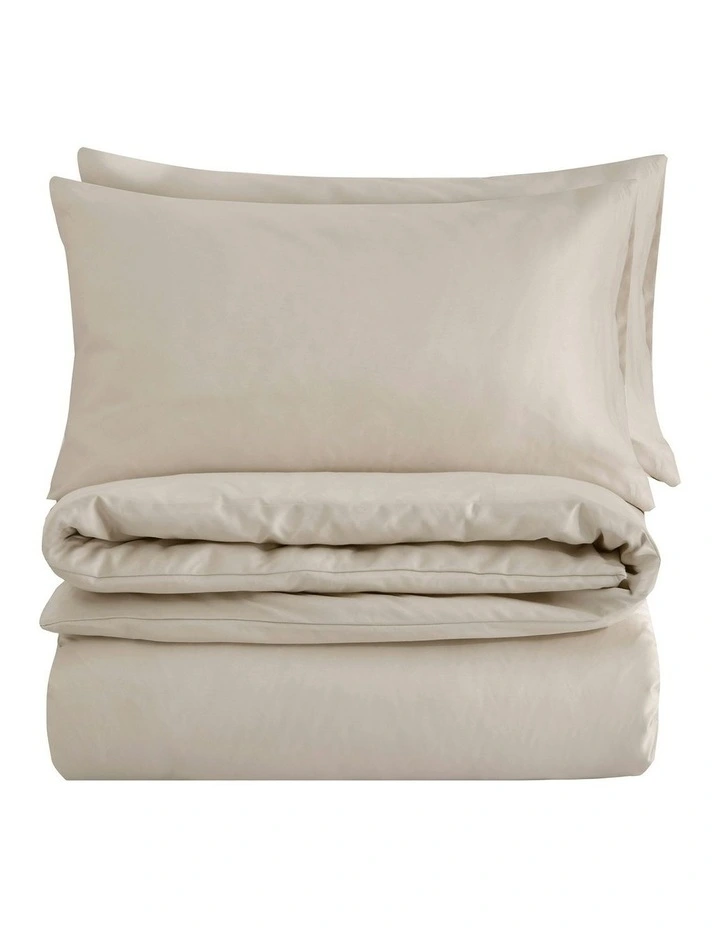 1500TC Cotton Rich Sateen Quilt Cover Set in Oat image 7