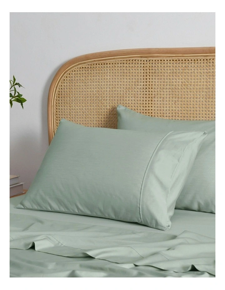 Dreamaker 1500TC Cotton Rich Pillowcase Twin Pack in Sage image 2