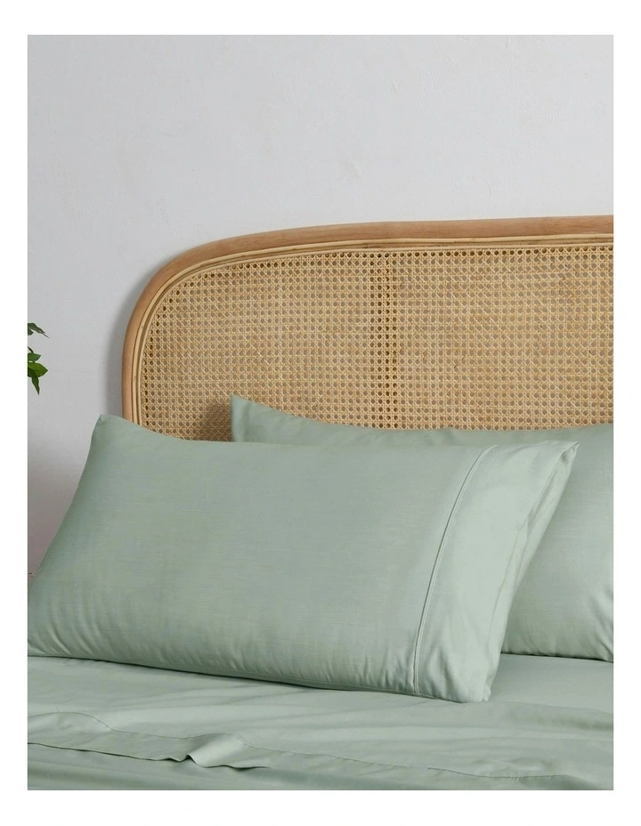 Dreamaker 1500TC Cotton Rich Pillowcase Twin Pack in Sage image 3