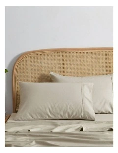 1500TC Cotton Rich Pillowcase Twin Pack in Oat