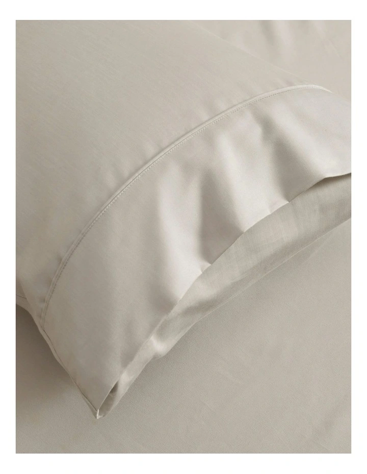 1500TC Cotton Rich Pillowcase Twin Pack in Oat image 5