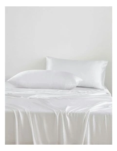 Luxe Mulberry Silk Pillowcase 25 Momme King 50 x 90cm in White Twin Pack