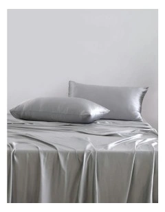 Luxe Mulberry Silk Pillowcase 25 Momme King 50 x 90cm in Grey Twin Pack
