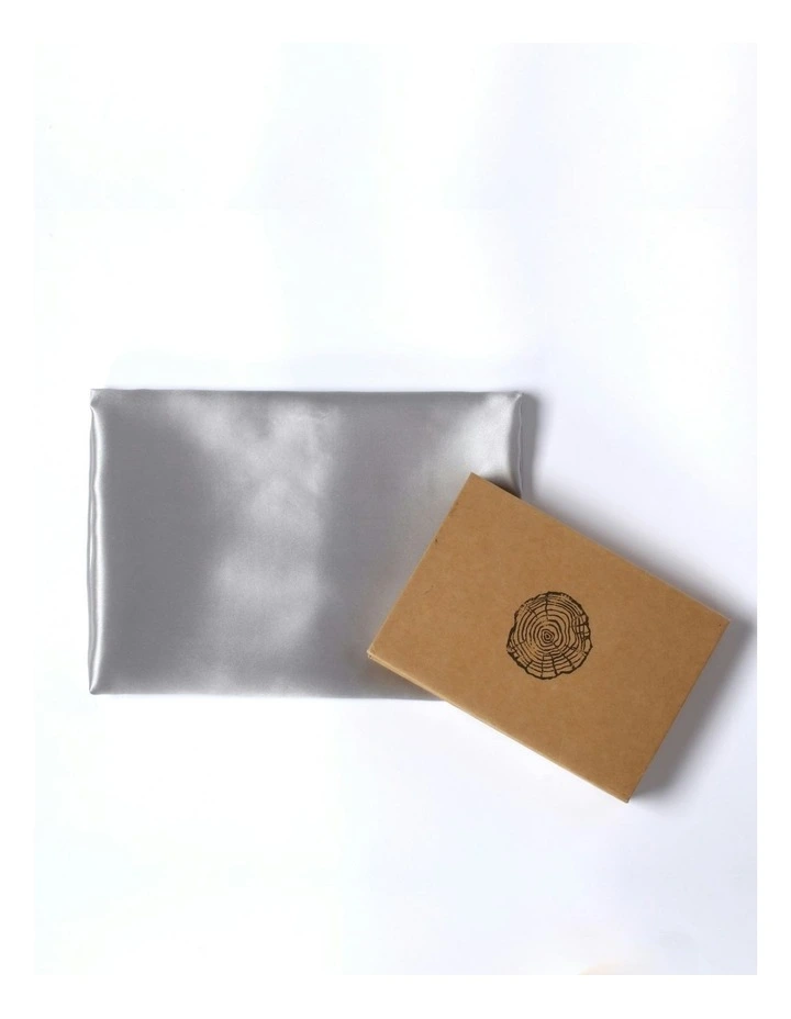 Luxe Mulberry Silk Pillowcase 25 Momme King 50 x 90cm in Grey image 5
