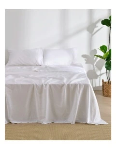 Linen Cotton Sheet Set in White