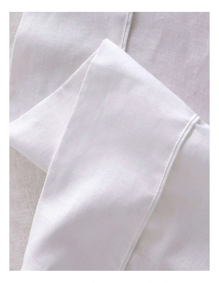 Linen Cotton Sheet Set in White image 4
