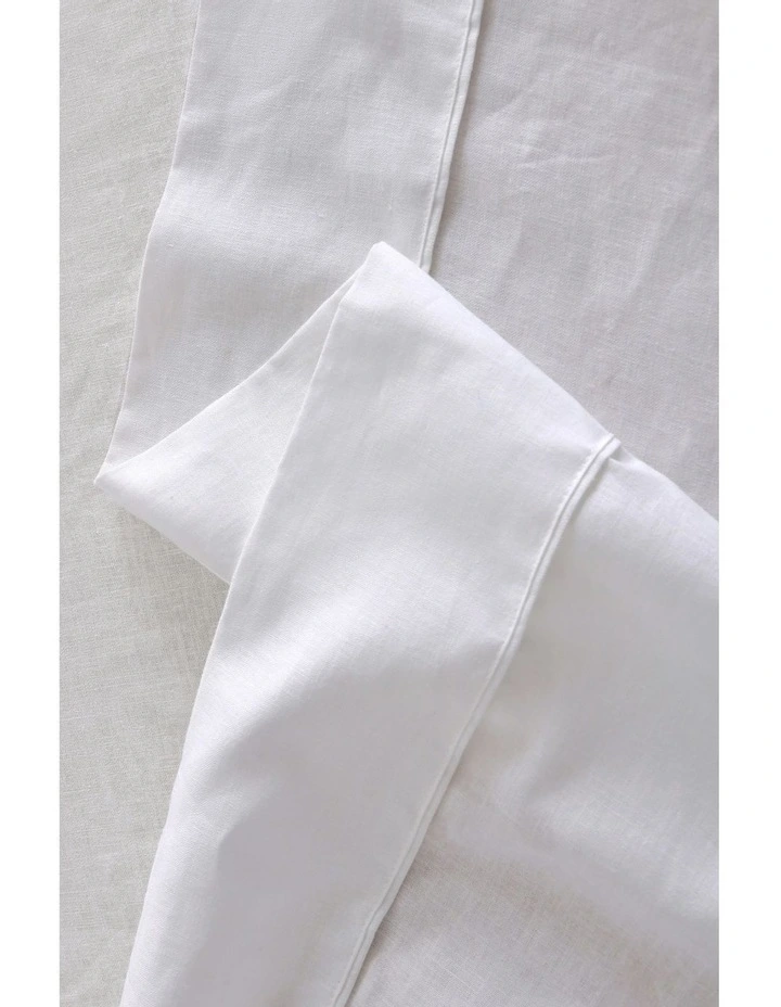 Linen Cotton Sheet Set in White image 6