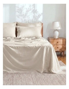 Linen Cotton Sheet Set in Oatmeal