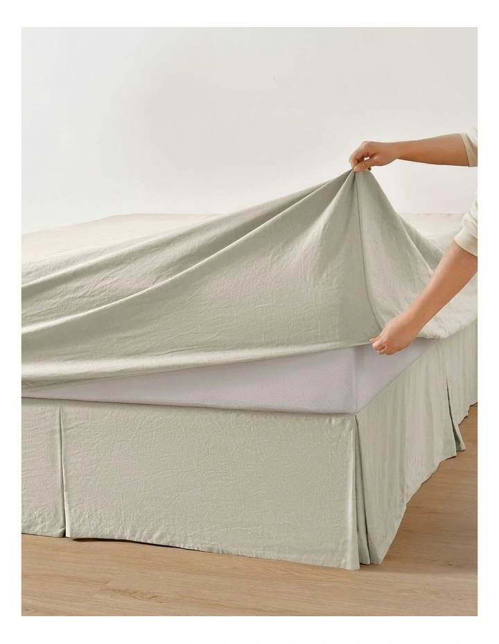 Linen Cotton Sheet Set in Oatmeal image 4
