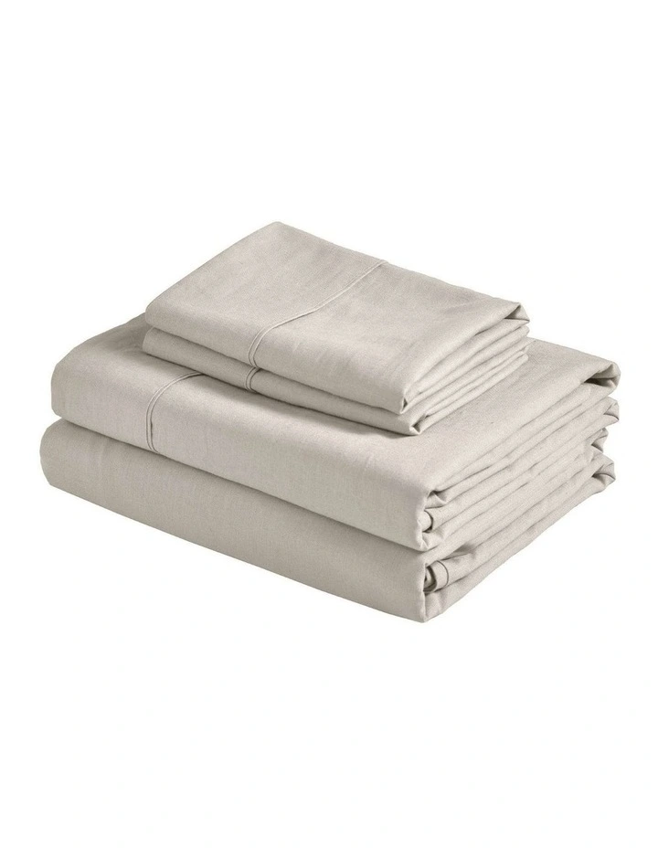 Linen Cotton Sheet Set in Oatmeal image 5