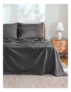Linen Cotton Sheet Set in Charcoal