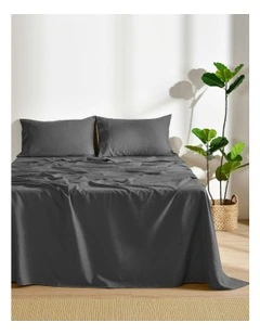 Linen Cotton Sheet Set in Charcoal
