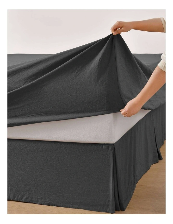 Linen Cotton Sheet Set in Charcoal image 2