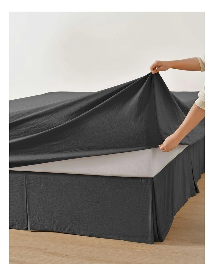 Linen Cotton Sheet Set in Charcoal image 4