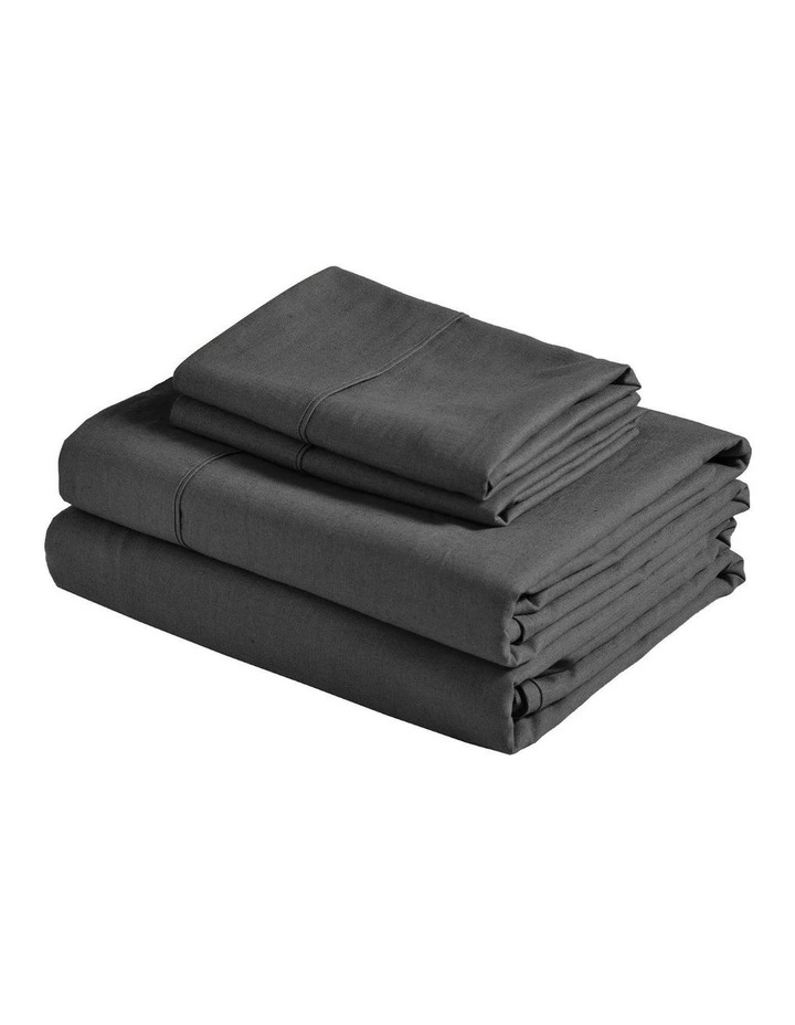 Linen Cotton Sheet Set in Charcoal image 5