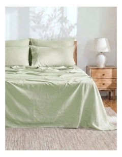 Linen Cotton Sheet Set in Sage