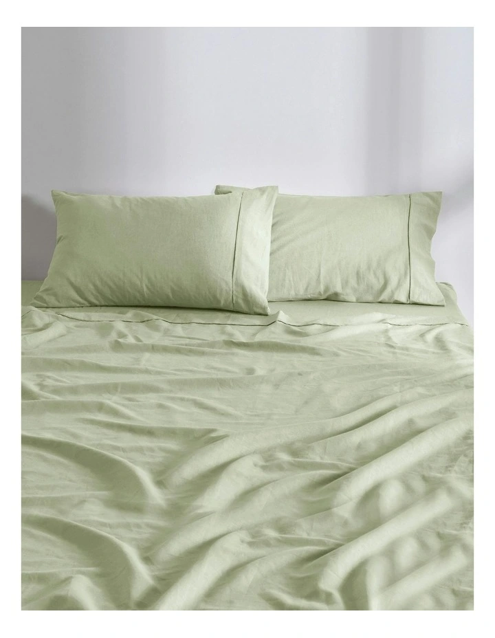 Linen Cotton Sheet Set in Sage image 2