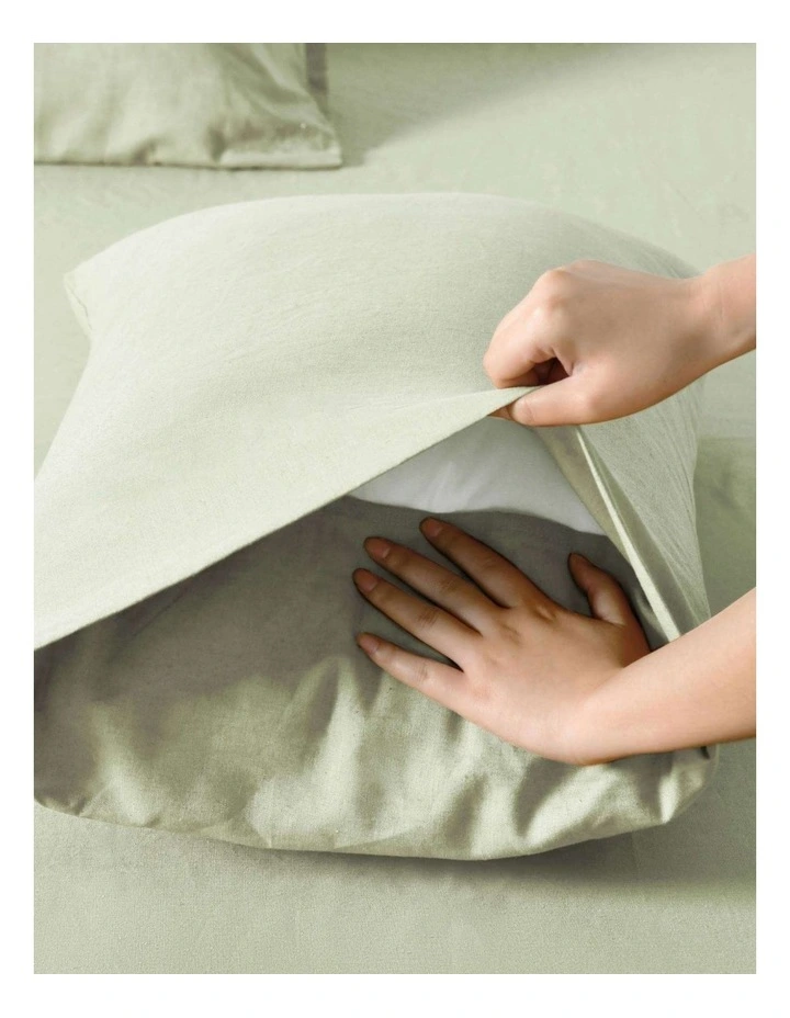 Linen Cotton Sheet Set in Sage image 3