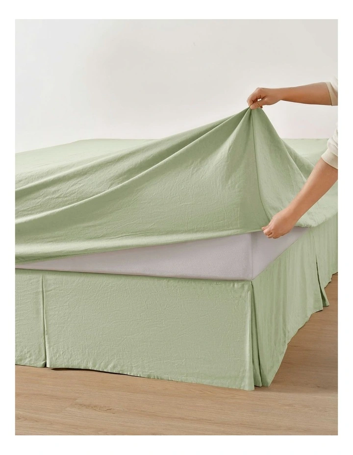 Linen Cotton Sheet Set in Sage image 4