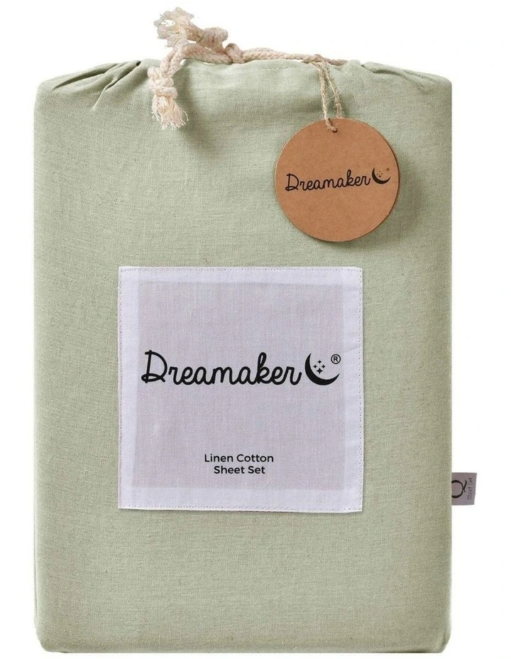 Linen Cotton Sheet Set in Sage image 7