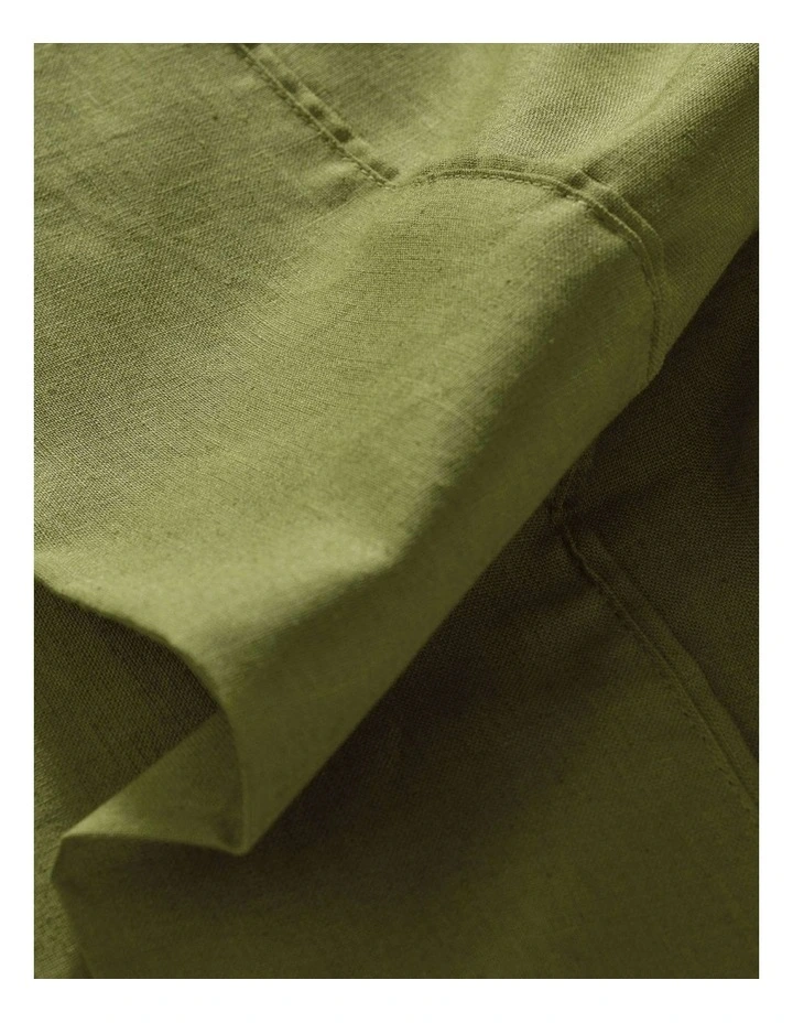 Linen Cotton Sheet Set in Olive image 4