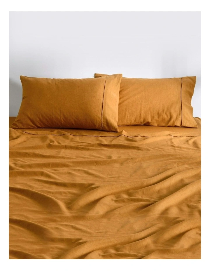 Linen Cotton Sheet Set in Rust image 2