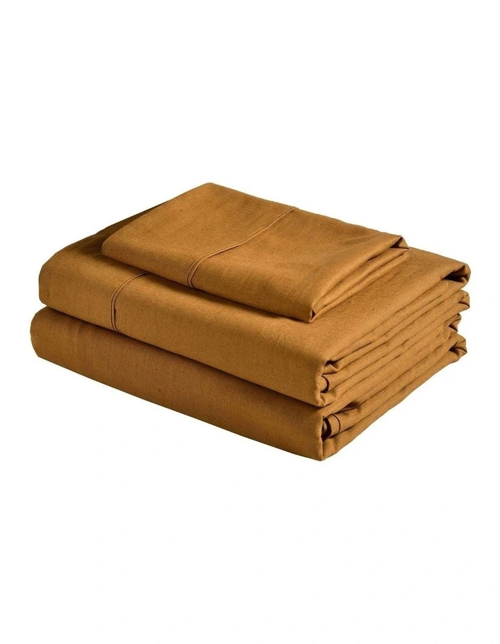 Linen Cotton Sheet Set in Rust image 5
