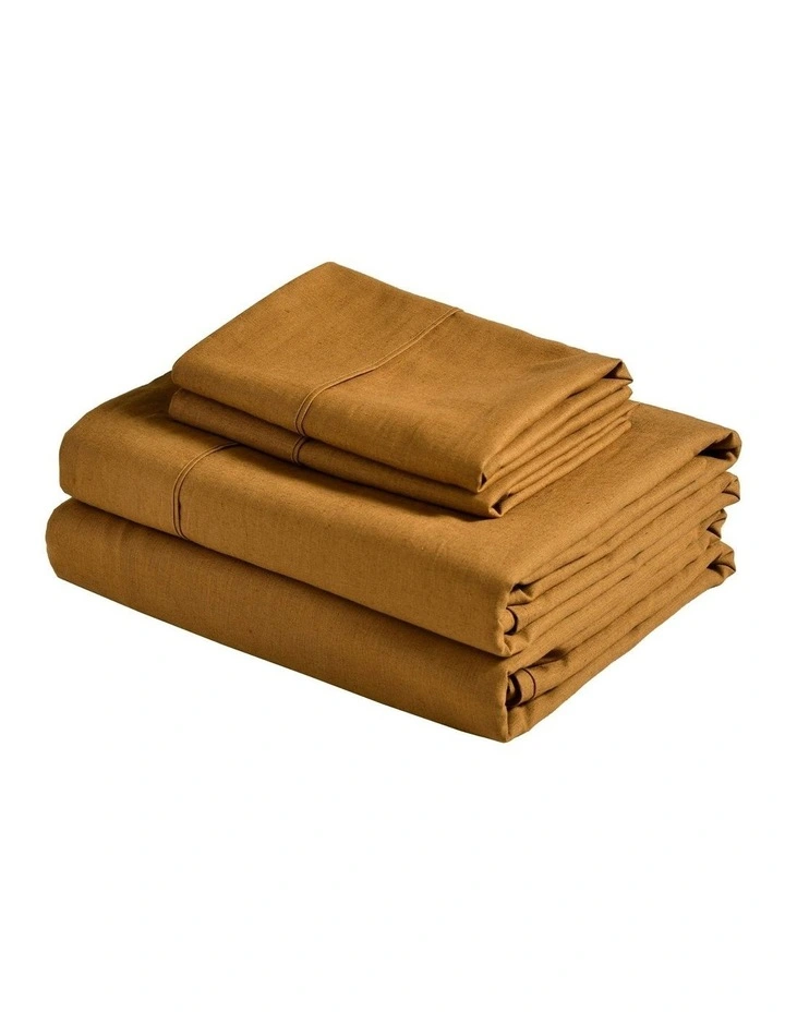 Linen Cotton Sheet Set in Rust image 7