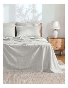 Linen Cotton Sheet Set in Dove Grey