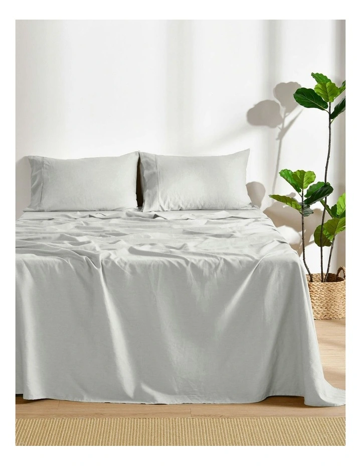 Linen Cotton Sheet Set in Dove Grey image 1