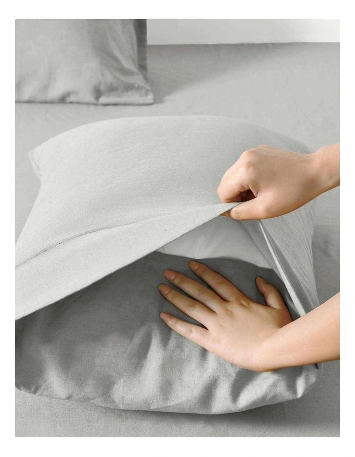 Linen Cotton Sheet Set in Dove Grey image 3