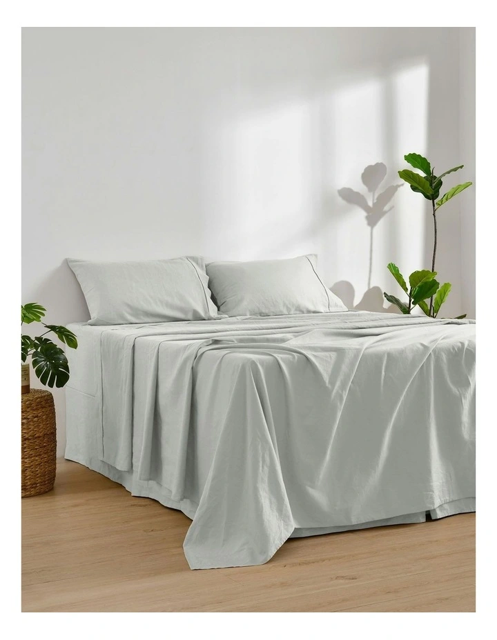 Linen Cotton Sheet Set in Dove Grey image 3
