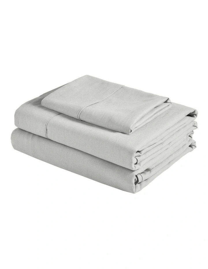 Linen Cotton Sheet Set in Dove Grey image 5
