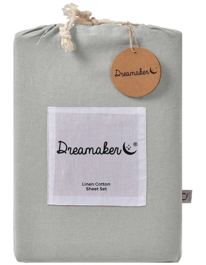 Linen Cotton Sheet Set in Dove Grey image 7
