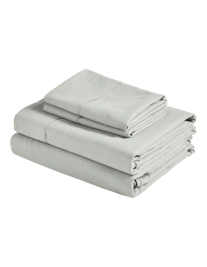Linen Cotton Sheet Set in Dove Grey image 7