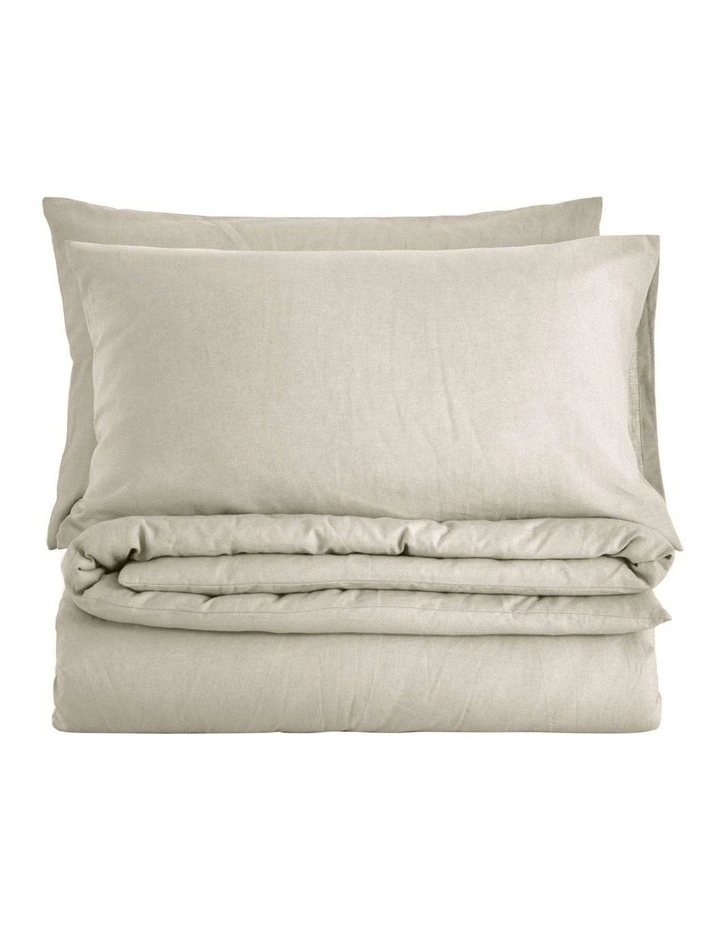 Linen Cotton Quilt Cover Set in Oatmeal image 2