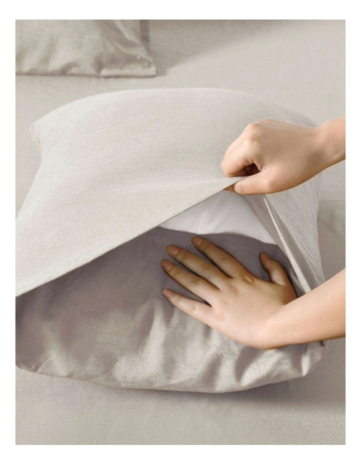 Linen Cotton Quilt Cover Set in Oatmeal image 5