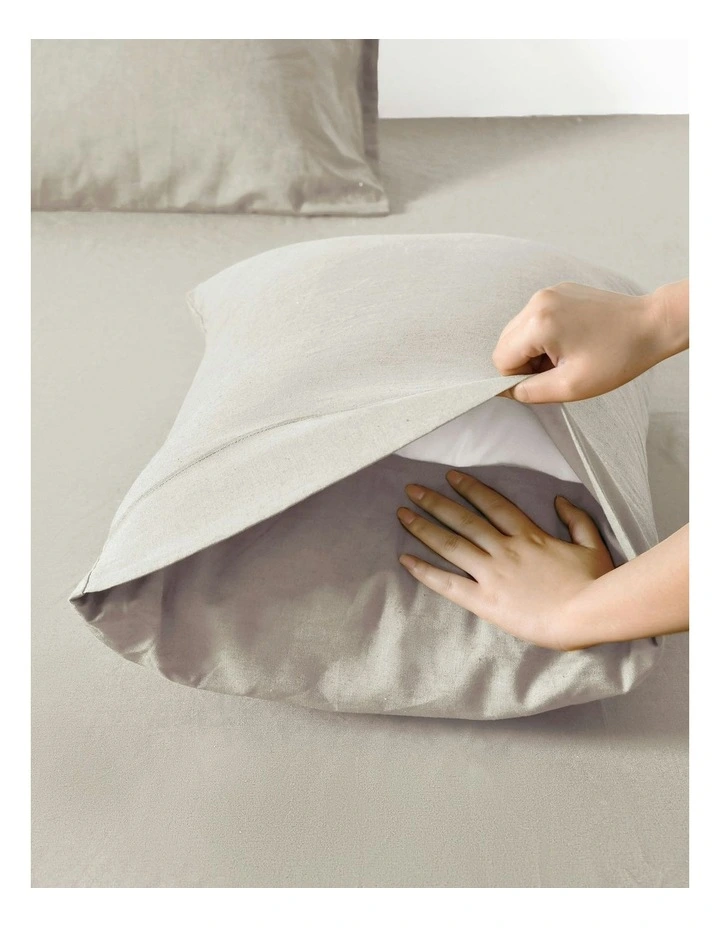 Linen Cotton Quilt Cover Set in Oatmeal image 5