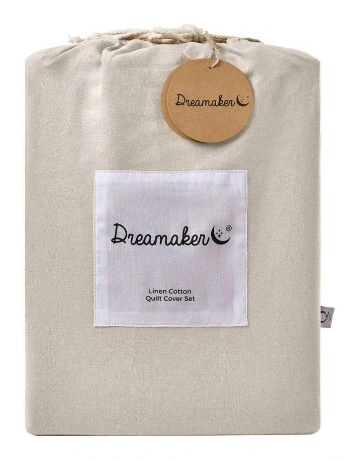 Linen Cotton Quilt Cover Set in Oatmeal image 6