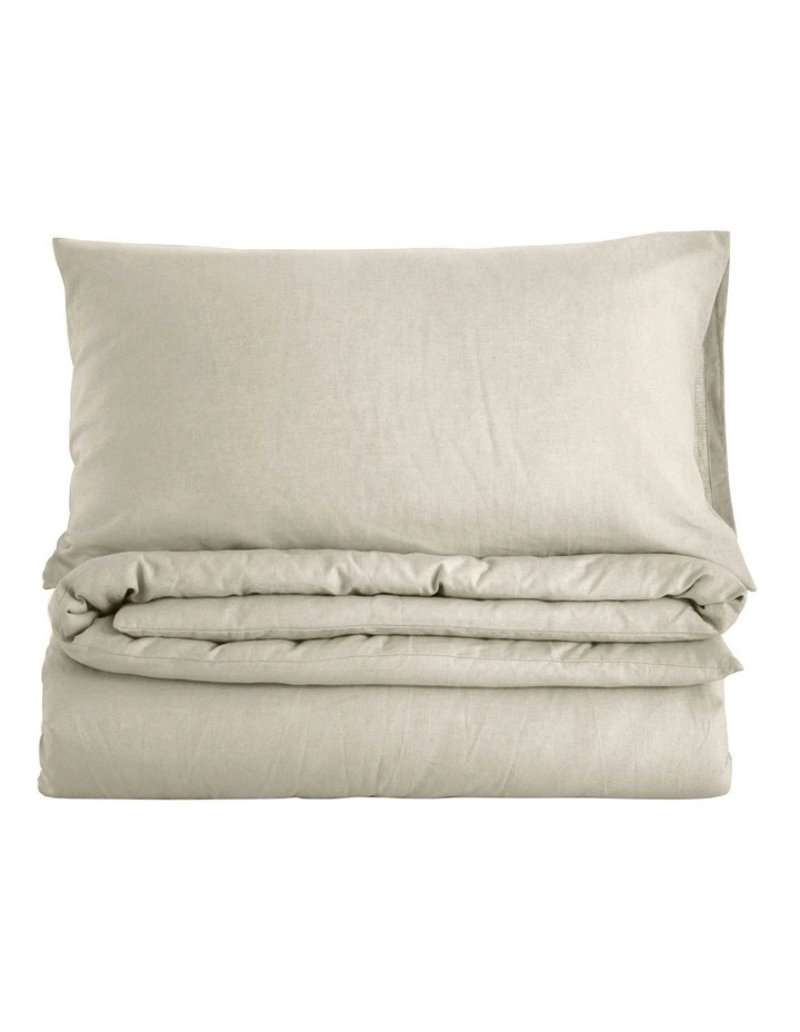 Linen Cotton Quilt Cover Set in Oatmeal image 6